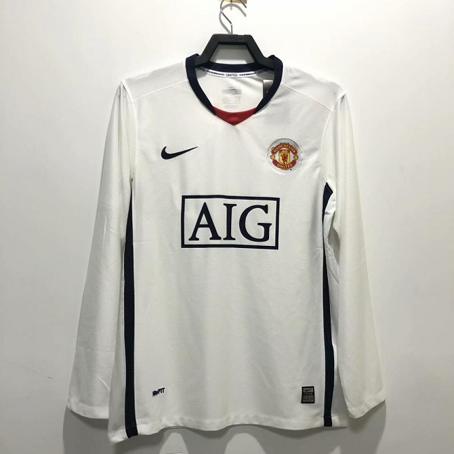 AAA Quality Manchester Utd 08/09 Away White Long Jersey